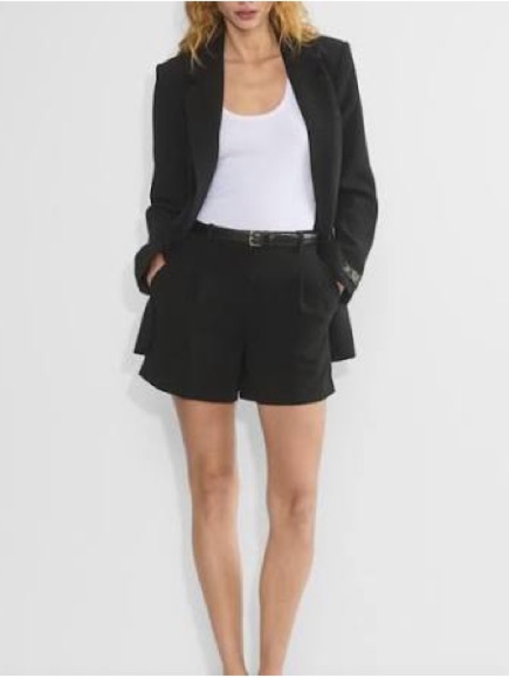 Aritzia Black Tailored High-Rise Shorts